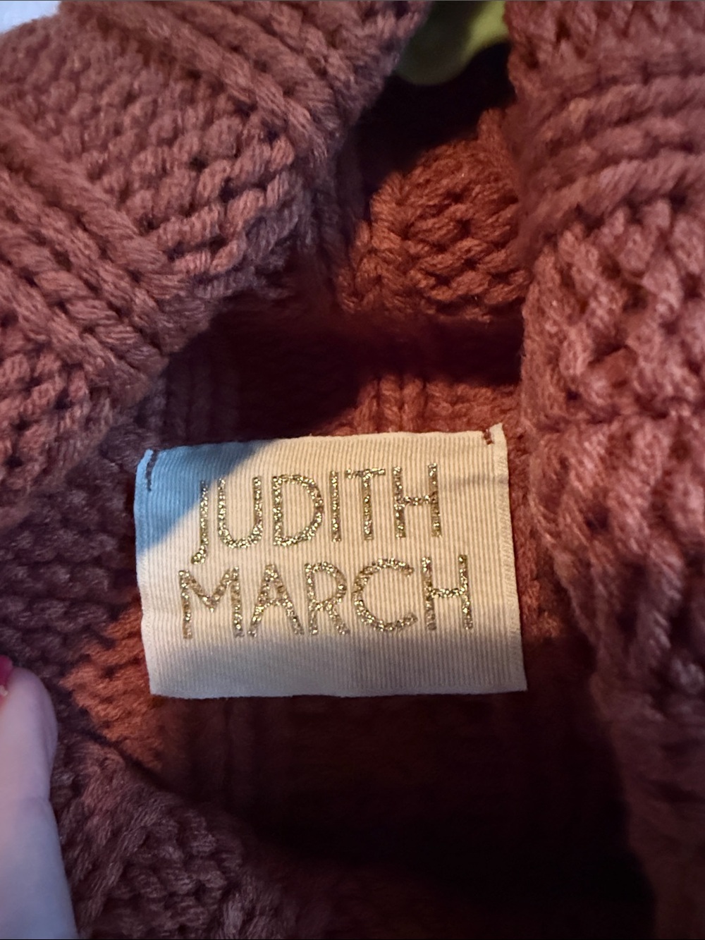 Judith March Brown Cable Knit Hoodie with Sequined Turkey Motif - Picture 2 of 6